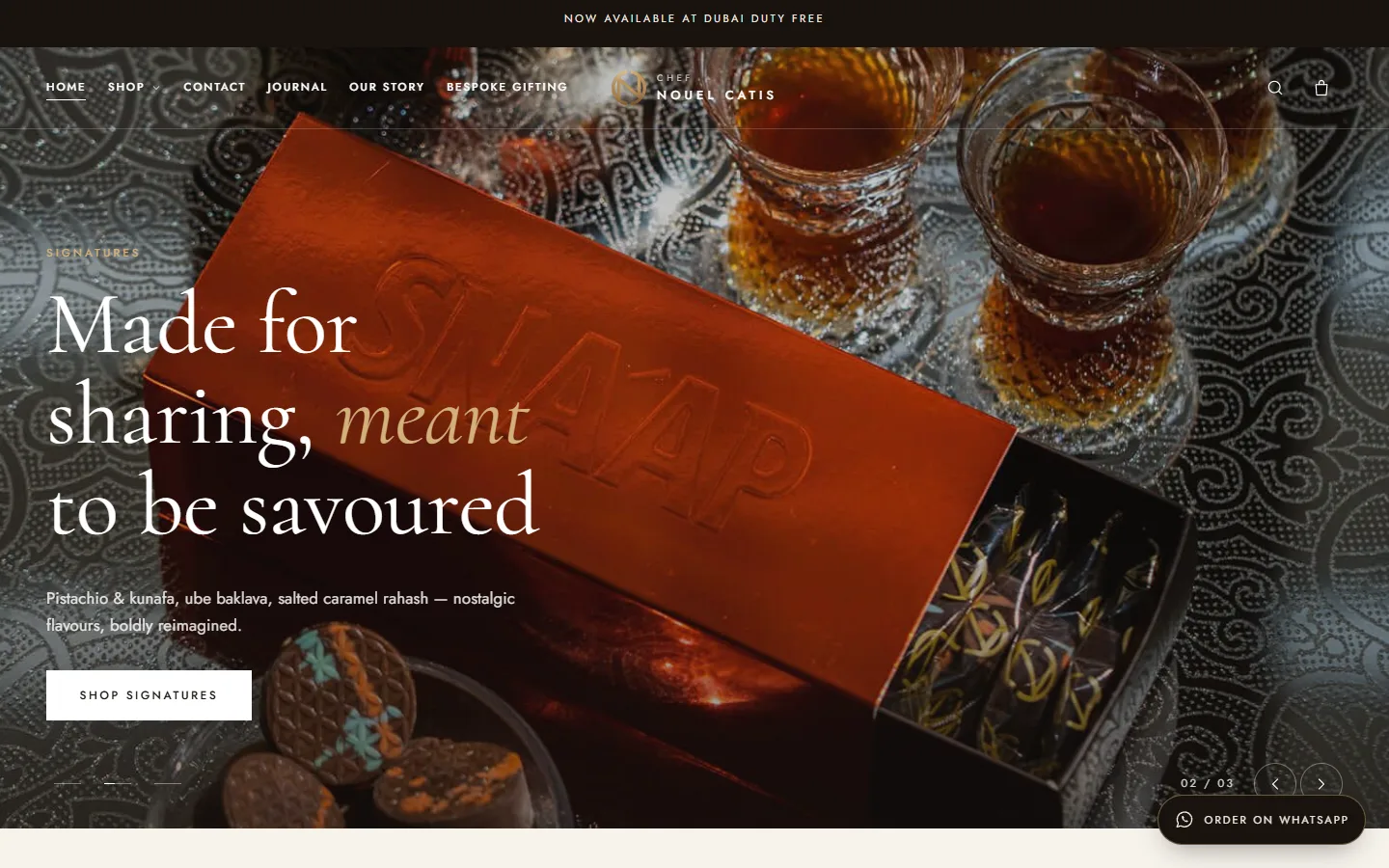 Chef Nouel Catis homepage, Maison theme, desktop