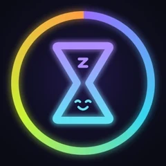 PazzMo! app icon: a smiling hourglass inside a colour ring